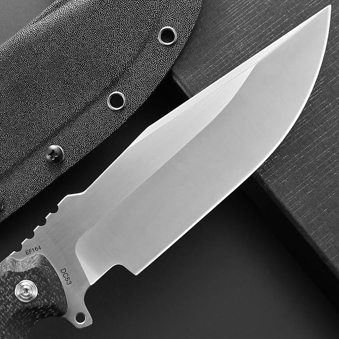 Eafengrow EF164 Fixed Blade Knife DC53 Steel Blade Micarta Handle Full Tang EDC Tool Fix Knifes for Outdoor Camping Hunting Survival