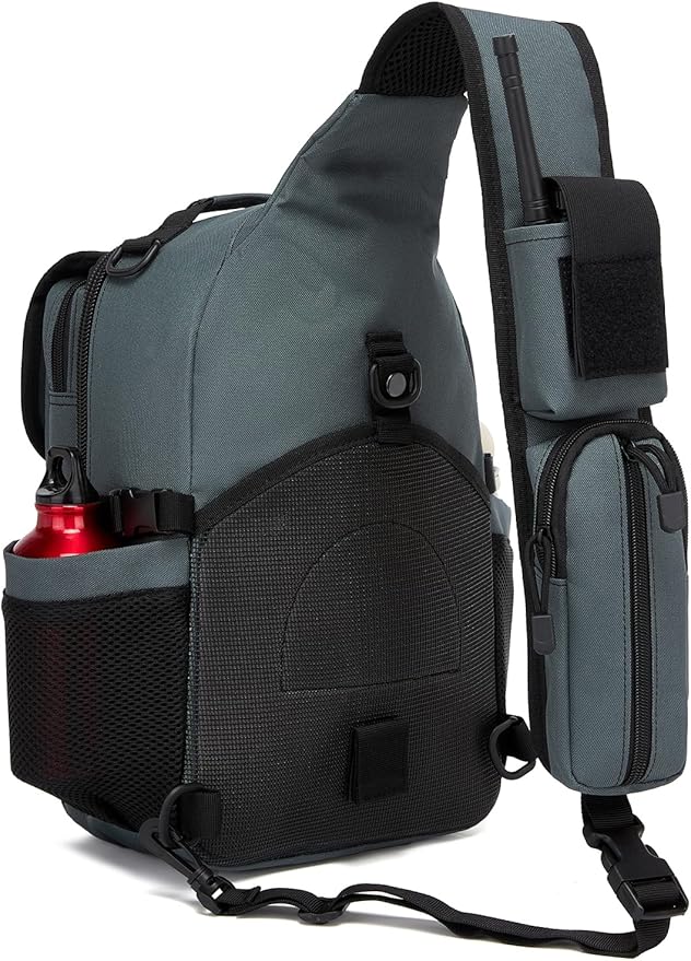 ATBP Tactical Crossbody Bag Holster Shoulder Backpack 6 Elastic Slots Water Bottle Holder Carrier Accessories Pouch 15L
