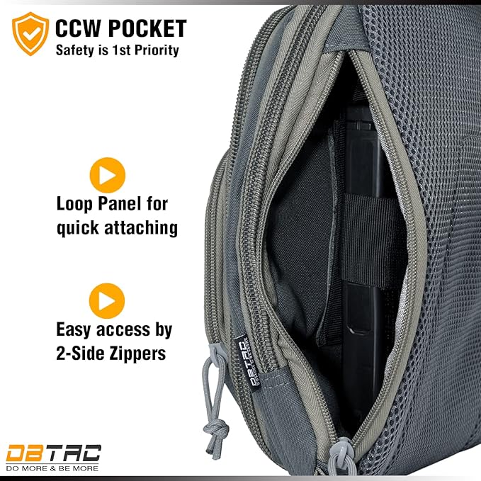 DBTAC Tactical Sling Bag | 8L Military Shoulder Chest Pack for Full Size Concealed Carry Range Travel Outdoor Sports | Range Travel Outdoor Sports Military
