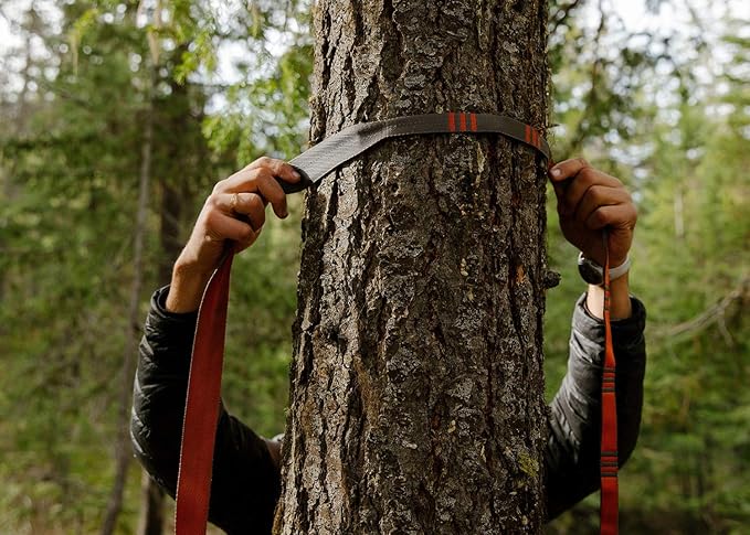 KAMMOK: Python 10' Tree Friendly Hammock Straps | Woven No-Stretch Knotless Durable (Lightweight &amp Compact: Perfect for Hiking Camping Backpacking) Set of 2 w/Stuff Sack