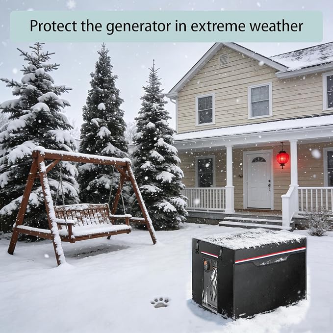 Generator Covers While Running 600D+210D Oxford Fabric Double Layer 30x30x26 Inches Fits 6000-11000W Model Black