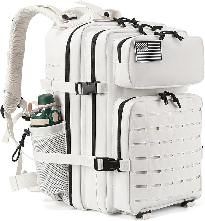 QT&ampQY 25L/45L Military Tactical Backpack For Men Molle Daypack 3 Day Bug Out Bag Hiking Rucksack With Bottle Holder