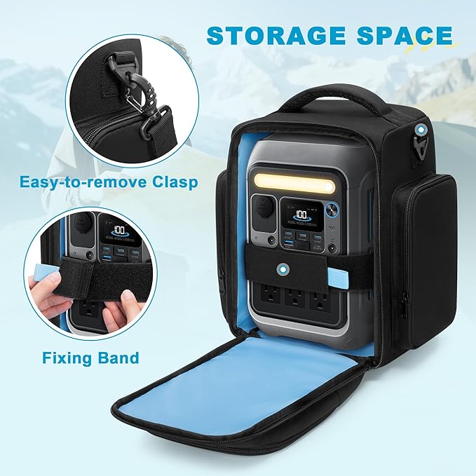 Trunab Travel Case Compatible with Anker SOLIX C300 Portable Power Station Outdoor Solar Generator Storage Bag with Many Pockets for Camping Traveling and Emergencies
