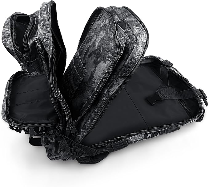 ASA TECHMED Large Tactical Backpack - IFAK Military-Grade Assault Pack Everyday Carry Use Military Backpacks Tactical (Snake Black)