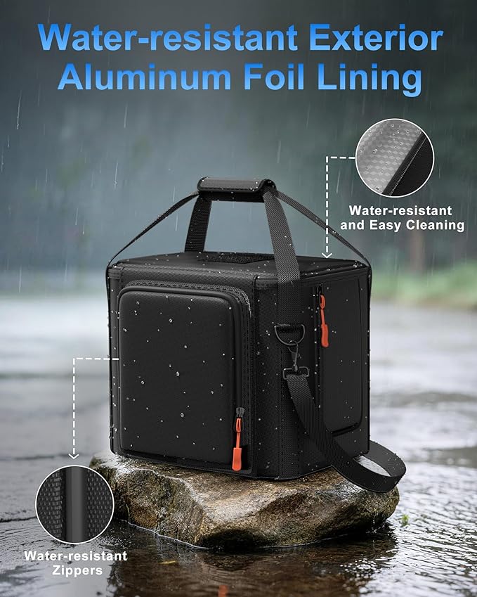 Hautton Carrying Case Compatible with Anker SOLIX C1000 Gen2/C1000/C800/C800X Plus Portable Water Resistant Power Station Storage Bag with Shoulder Strap Handle for Charging Accessories- Black