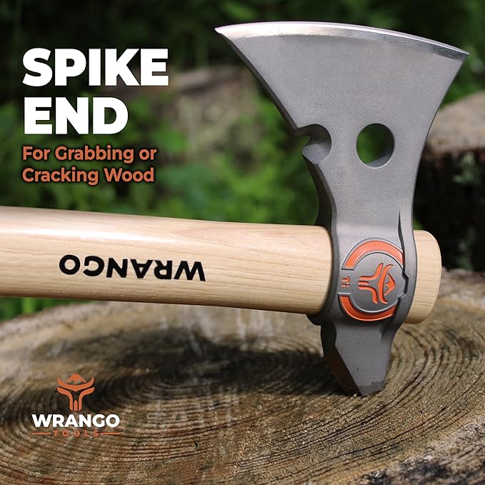 Wrango Tools - Titanium Tomahawk Axe - 45% Lighter Industrial Strength Titanium - Precision Triple-Honed Edge - 18in &amp 11.5in Hickory Handles - 5% Donated to Help Farmers