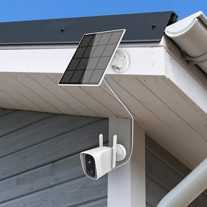 Feit Electric Solar Panel Continuous Charger Panel/SOL/CAM Compatible Feit Electric Smart Outdoor Camera CAM/WM/WiFi/BAT 9ft Cord Micro-USB Adjustable Mounting Bracket