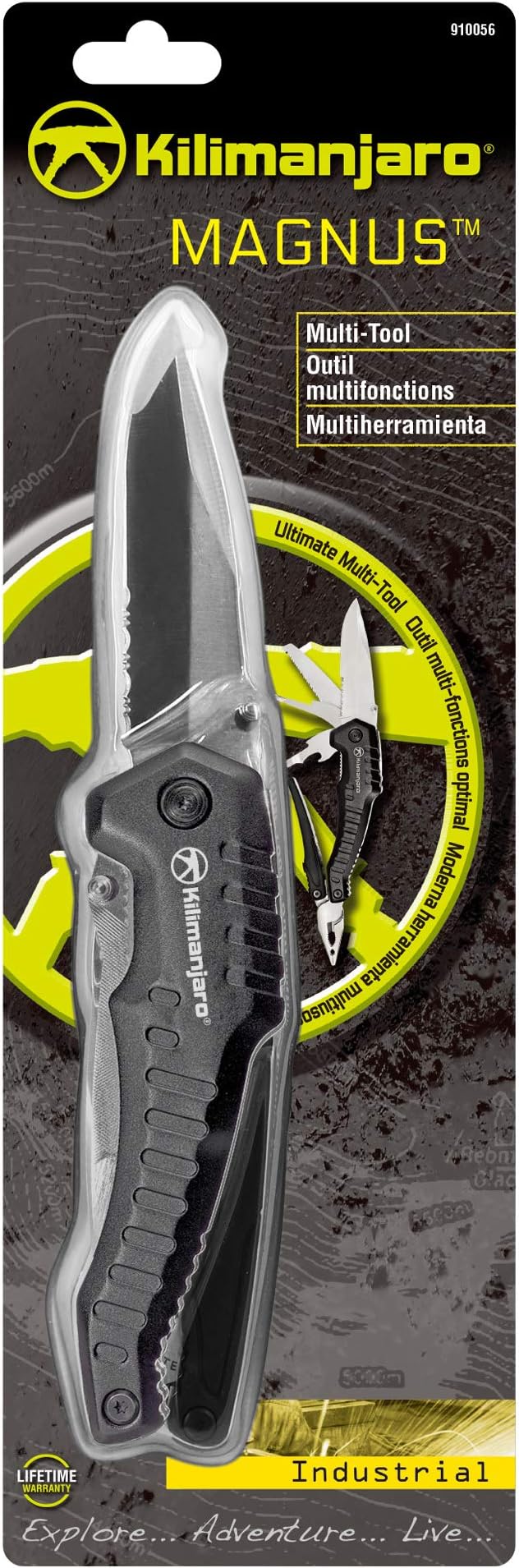 Kilimanjaro Multi-Tool Full-Size Pliers Blade Cuts Wood Hose Rope Screwdriver Wire Cutter 8-1/2 Inches Magnus Multifunction - 910056  Black