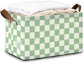 32L Large Storage Bins with Handles Basket Organizer for Shelves Closet Books Laundry &amp Home Decor (Racing Flag Grid)