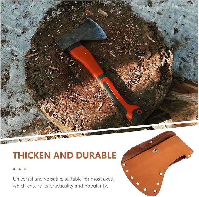 Hatchet Sheath Sheath Cattlehide Protective Cover for Outdoor Hatchet Portable Case Heavy Duty Shield Universal Fit for Most Axes Camping