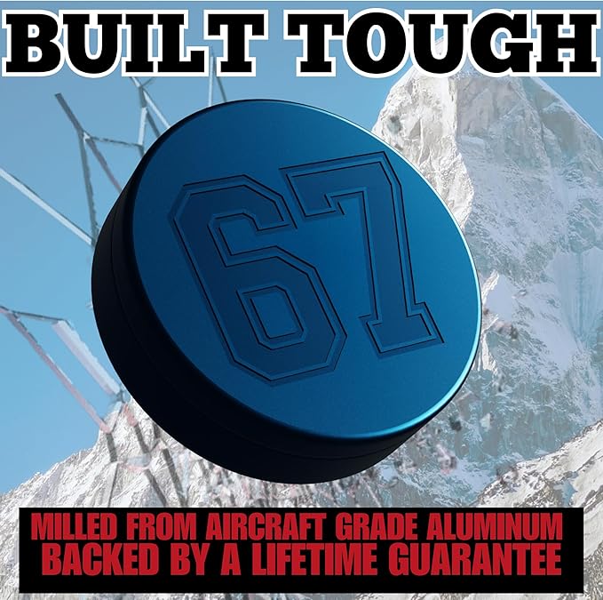 ZPACK Metal Can | Metal Pouch Can | 67 Six Seven | Premium Aircraft-Grade Aluminum Container with Magnetic Closure | Slim EDC Pocket Tin | Carved Engraved Design | Gift for Him (Electric Blue)