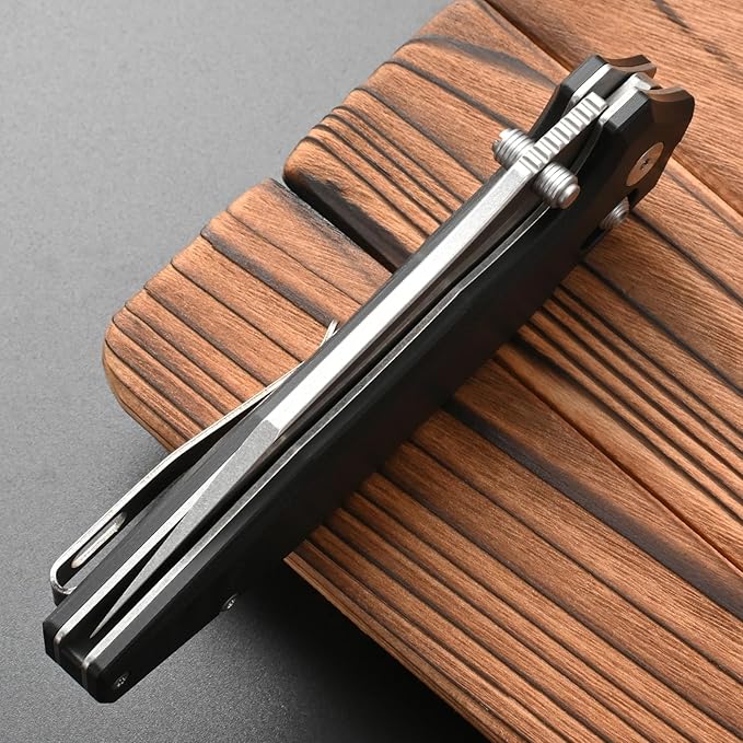 FF20 Folding Pocket KnifeVG10 Steel Blade G10 Handle EDC Tool Knife for Outdoor Camping Hunting Fishing Working(Black)