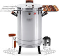 3-in-1 Stainless Steel Smoker Barrel Grill Premium – Portable Charcoal BBQ with Thermometer 40 lbs Outdoor Cooking Smoker for Camping Backyard &amp Home BBQ INGRILL