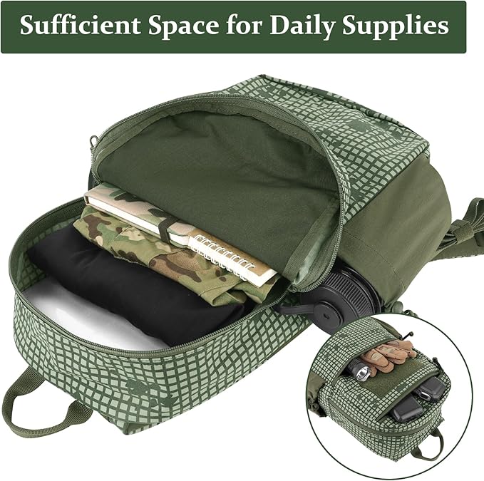 PETAC GEAR 14L Daypack Outdoor EDC Backpack Lightweight Tactical Range Pack Travel Hiking waterproof Daypacks (DC)