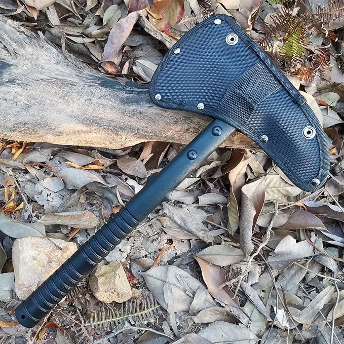 Axe &amp Survival Bowie Knife &amp Folding Pocket Knife Fixed Blade Hunting Knife with Sheath Sharpener and Fire Starter Inculded Tactical Knife for Camping Hunting Outdoor (Type-2)