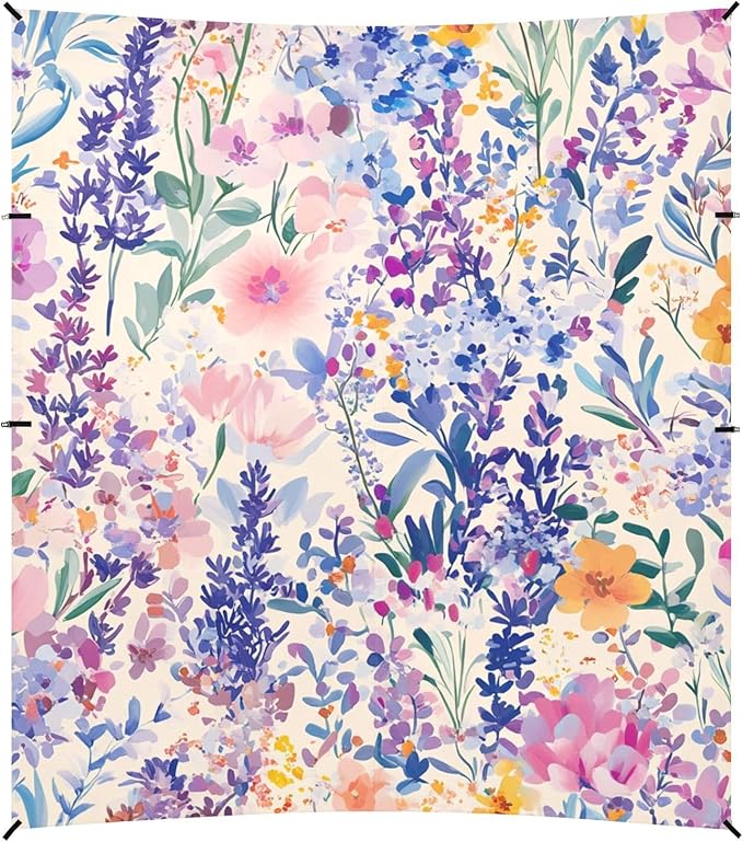 ALAZA Beautiful Lavender Flowers in A Garden Beach Tent Sun Shelter Portable Canopy Sunshade for Outdoor Camping Picnics Backyard Fun 10x9 ft