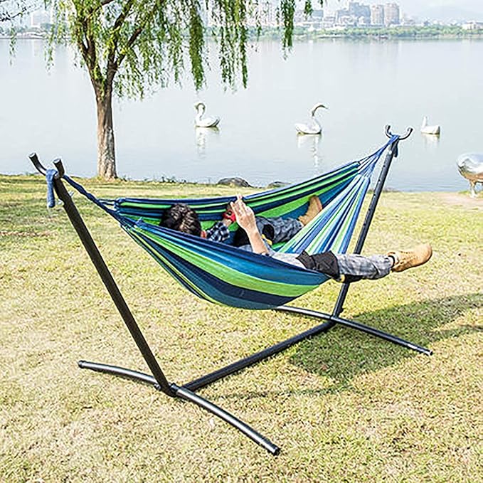 Camping Hammock Bed Camping Hammock with Stand Home Indoor and Outdoor Portable Detachable Folding Swing for Ideal for Beach Travel Hammock Swing (Color : 5)