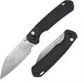 CJRB Pyrite-Light Pocket Knife 3.34'' Damascus Steel Blade Folding Knife with Pocket Clip Pocket Knife for Men Women Sharp Camping Hiking EDC Knives J1945D