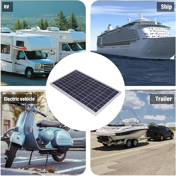 100 Watts Solar Panel Kit 12V Solar Battery Charger RV Boats Battery Marine Home Outdoor Off Grid System for Car RV Boat Marine Trailer Automotive