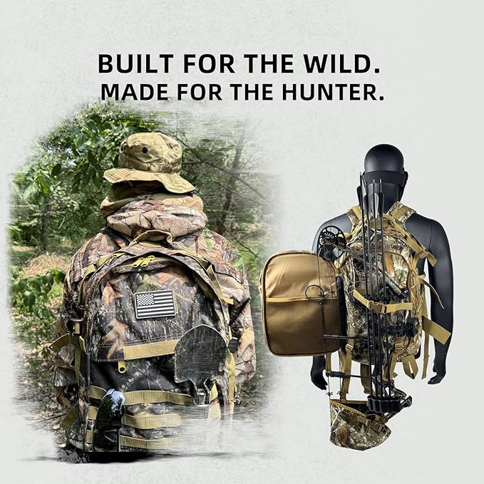 BEAUTI4U Hunting Backpack Outdoor Gear Hunting Pack Extra Large Backpack with Waterproof Rain Military Tactical Hiking Expandable Backpack