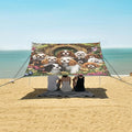 ALAZA Many Flower Butterfly Charles Cavalier Dog Beach Tent Sun Shelter Portable Canopy Sunshade for Outdoor Camping Picnics Backyard Fun 10x9 ft