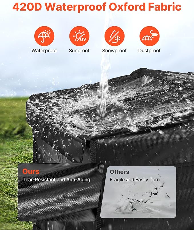 VEVOR Generator Running Cover 34 x 26 x 21 Inch Waterproof Universal for Most Generators 3500-12000 Watt Generator Tent while running with Heavy Duty Thicken 420D Oxford Fabric Black