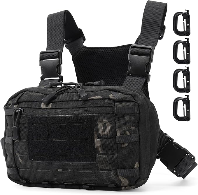 Tactical EDC Chest Bag Utility Molle Chest Rig Pouch with CCW Compartment Adjustable Strap Outdoor Chest Pack