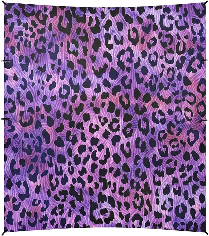 ALAZA Leopard Purple Leo Skin Beach Tent Sun Shelter Portable Canopy Sunshade for Outdoor Camping Picnics Backyard Fun 10x9 ft