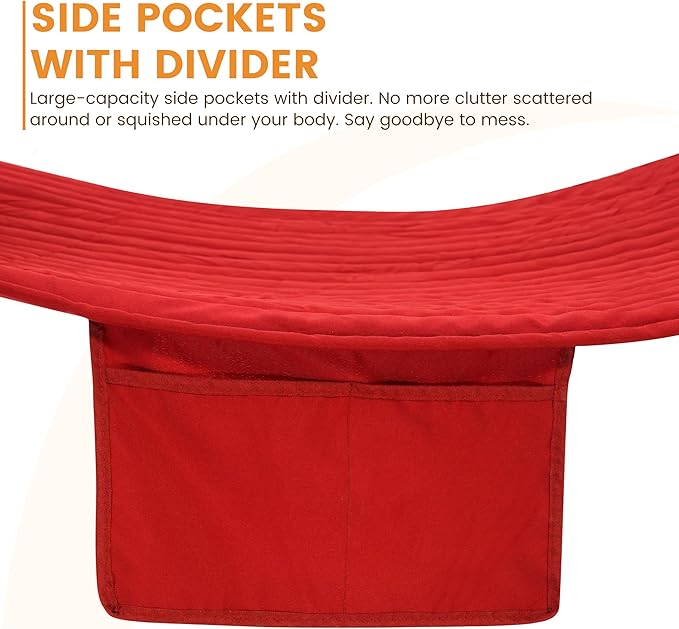 Lazy Daze Hammocks 2 Person Portable Hammock with 12FT Stand for Outside Quilted Double Hammock with Spreader Bar and Detachable Pillow 450lbs Capacity Perfect for Outdoor Patio Burgundy