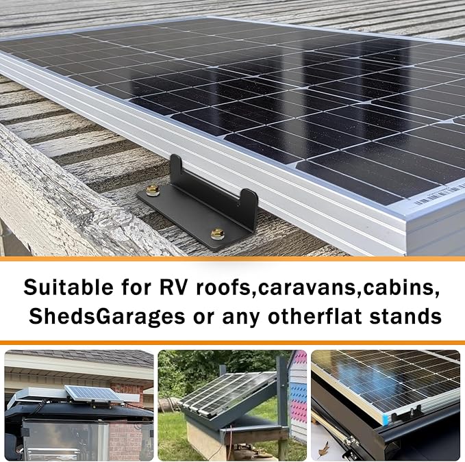 16 PCS Solar Panel Mounting Z BracketsLightweight Aluminum Solar Panel Mounting Brackets for RVs Trailers Boats Vans Campers