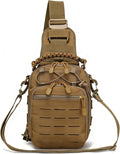 Yohora Tactical Sling Backpack Waterproof Military Oxford Crossbody Bag for Men EDC Chest Pack for Hiking Camping &amp Travel (Khaki)
