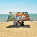 ALAZA Fox Tree Beach Tent Sun Shelter Portable Canopy Sunshade for Outdoor Camping Picnics Backyard Fun 10x9 ft