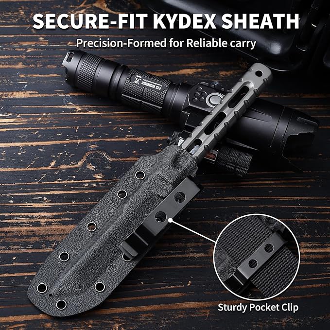 EDC Fixed Blade Knife with Sheath Camping Knife Fixed Blade 3.54 Outdoor Survival Blade Full Tang Hunting Knives for Men Women BS-03