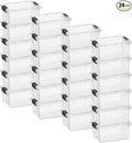 Superio Storage Bins with Lids- 24 Pack 1.85 Qt Clear Boxes for Organizing Stackable Plastic Containers- BPA Free Non-Toxic Odor Free Organizer for Home Office Dorm