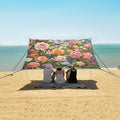 ALAZA Rose Flowers Painting Beach Tent Sun Shelter UPF50+ Protection Beach Shade Canopy w/ 4 Sandbags for Outdoor Camping Fishing Backyard Fun Picnic 10x9 ft