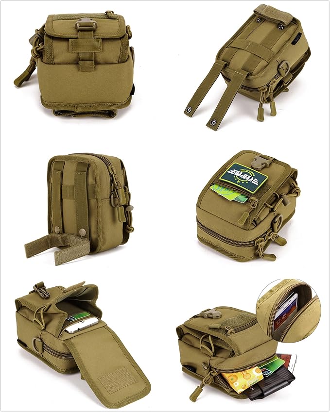 UNISTRENGH Tactical MOLLE Phone Magazine Pouch Military Small Belt Pouches Sling Chest Daypack Shoulder Bag Gear Duty Pack for Outdoor Hunting Vest Backpack
