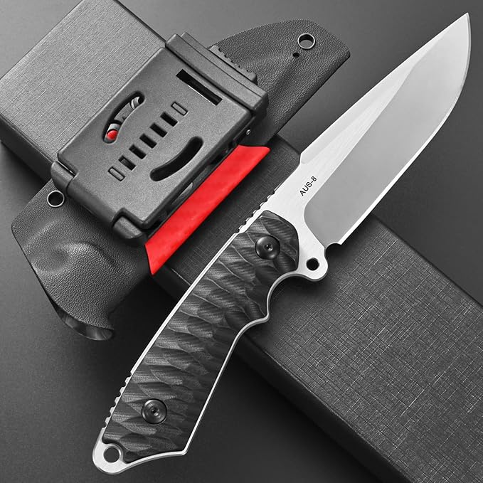 Eafengrow EF162 Fixed Blade Knife AUS-8 Steel Blade G10 Handle Full Tang Compact EDC Tool Fix Knifes for Outdoor Camping Survival