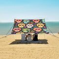 ALAZA Skull Black Background Pattern Beach Tent Sun Shelter Portable Canopy Sunshade for Outdoor Camping Picnics Backyard Fun 10x9 ft