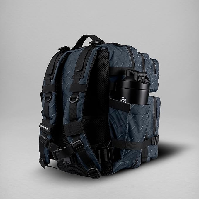 WOLFpak 25L Athletic Gym Backpack (Strength Club) Durable 1000D Waterproof Oxford Material w/MOLLE Webbing Laptop Pocket &amp Dual Cup Holders Durable Fitness/Travel/Military Daypack