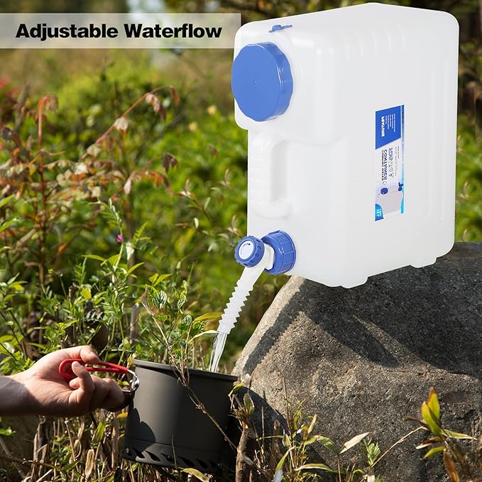 REDCAMP 4 Gallon/15L Portable Water Container with SpigotCamping Water JugCamping Water Container Large Water TankPortable Emergency Water Storage for CampingCarHikingHurricane Supplies