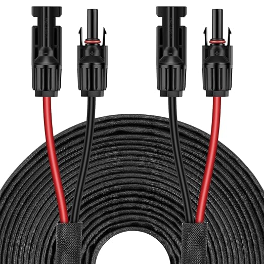 50FT 12AWG Solar Panel Extension Cable with Female and Male Connectors Solar Cable for Solar Panels Charge Controllers and Solar Generator (12AWG 50FT)