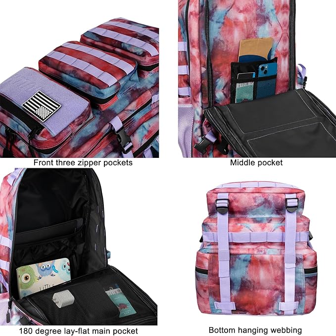 55L Military Tactical Backpack - Bug Out Bag with MOLLE System for Hiking(Nebula camouflage)