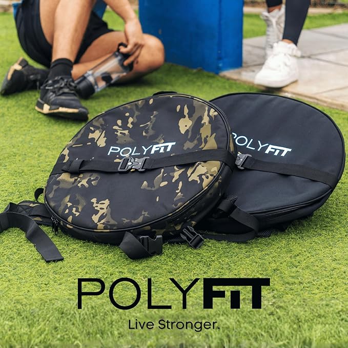 Polyfit PL8 Backpack for Olympic Weight Plates - Weighted Backpack for Strength Training Rucking and Gym Workouts - BLACK