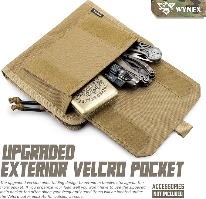 WYNEX Tactical Folding Admin Pouch Molle Tool Bag Utility Organizer EDC Medical Bag Pouches Tactical Chest Rig Bag of Laser Cut Design Molle Chest Bag Chest Pack for Men
