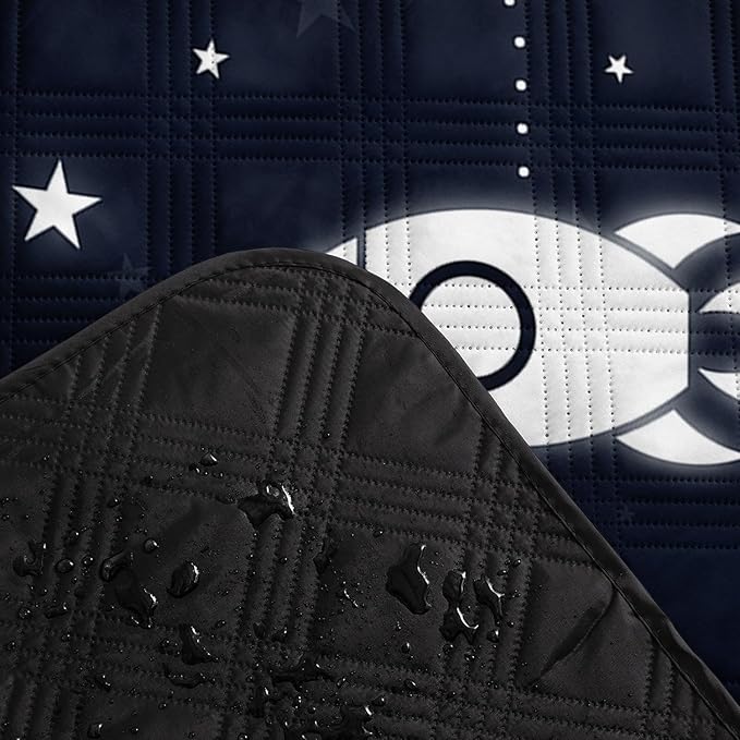 Outdoor Picnic Blanket Portable Ultrasonic Waterproof Picnic Mat Space Astronaut Printed Camping Beach Mat for Sand and Wet Grass Hiking (Space Astronaut S)