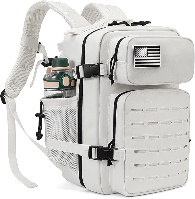 QT&ampQY 25L/45L Military Tactical Backpack For Men Molle Daypack 3 Day Bug Out Bag Hiking Rucksack With Bottle Holder