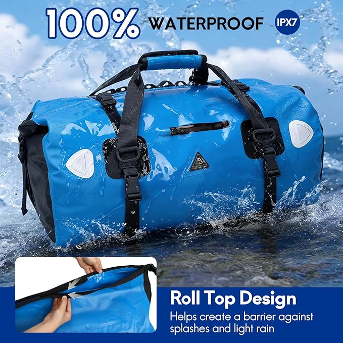 Haimont Waterproof Duffel Bag Roll-top Dry Duffel Bag with Quick-fixed Straps for Motorcycling Rafting Boating SUP Kayaking Travel 50L/70L