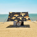 ALAZA Mushroom Star Art Beach Tent Sun Shelter Portable Canopy Sunshade for Outdoor Camping Picnics Backyard Fun 10x9 ft