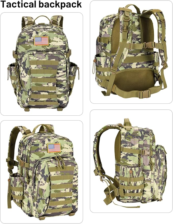 EZshoot 40L Tactical Backpack Military Backpack for Men Women Army Molle Rucksack Assault Pack Bug Out Bag Large Daypack (Auriclash)