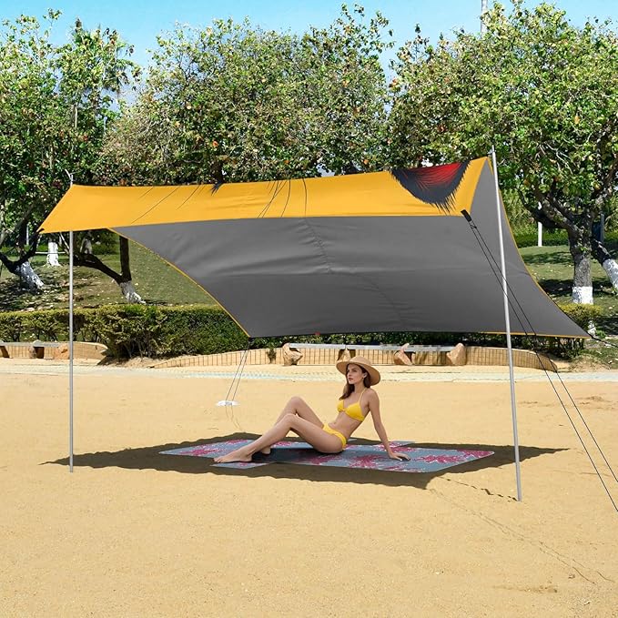 ALAZA Cute Black Cat Beach Tent Sun Shelter Portable Canopy Sunshade for Outdoor Camping Picnics Backyard Fun 10x9 ft